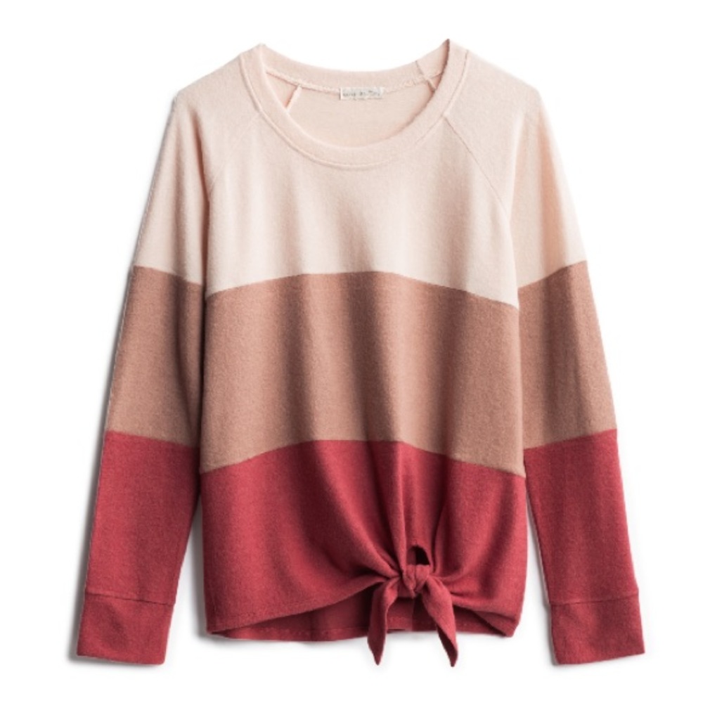 Tie-Front Colorblock Top